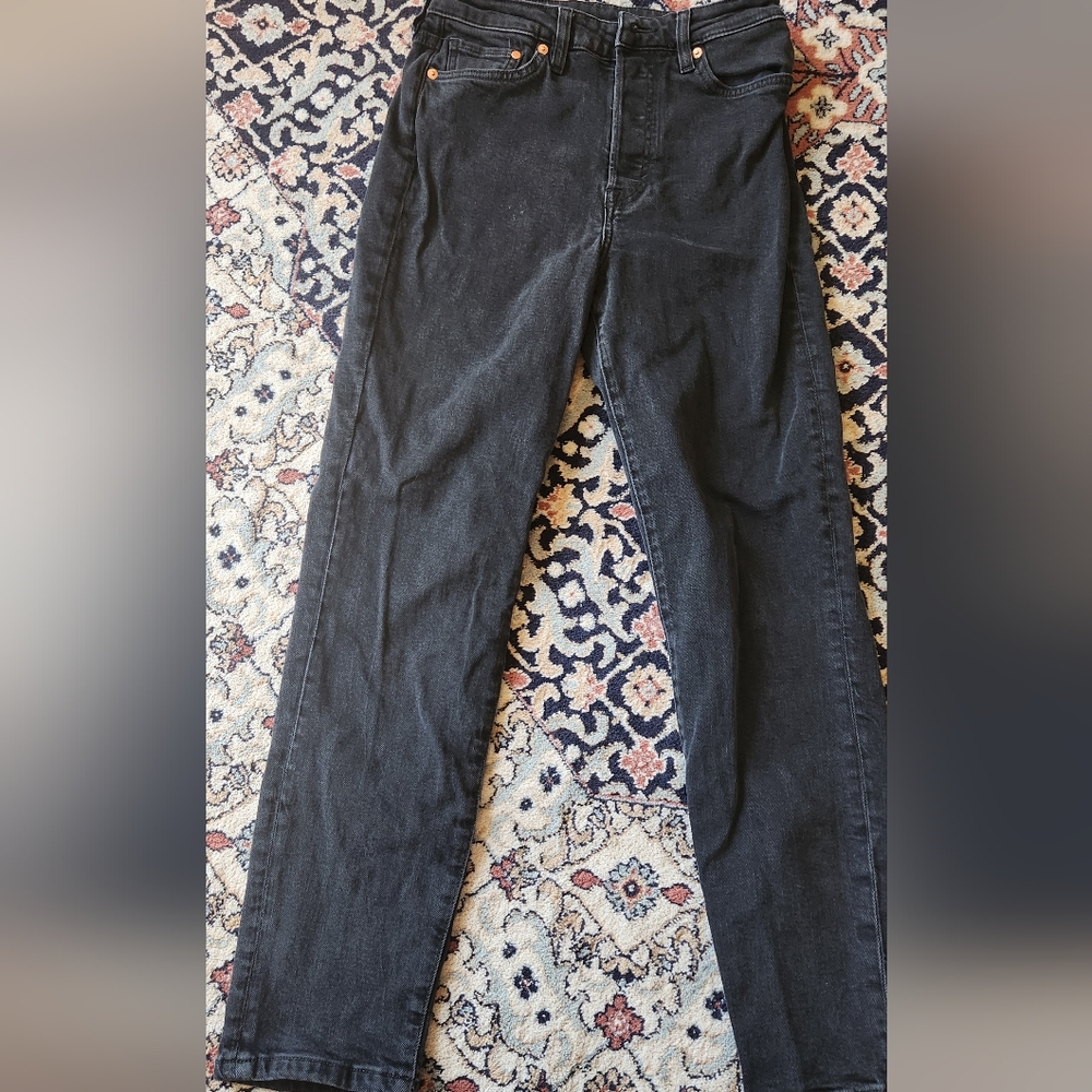 Womens vintage denim straight leg jeans